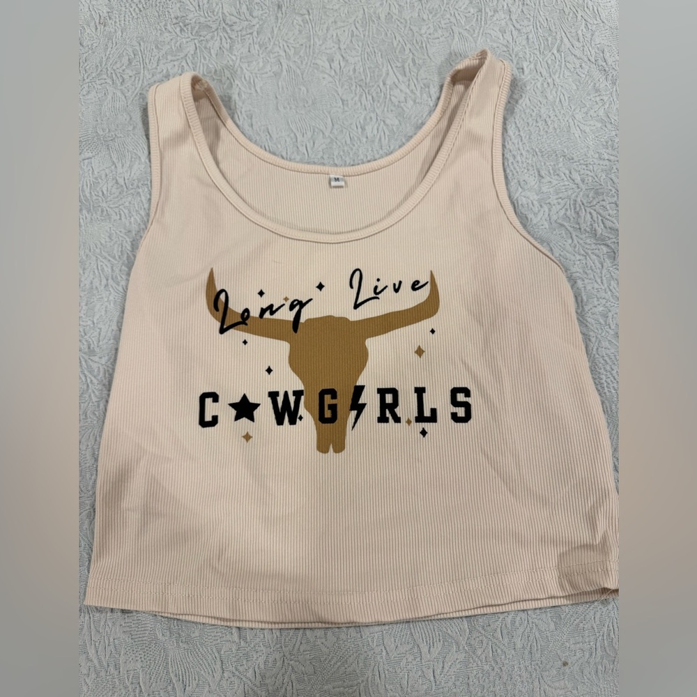 Beige Cowgirls Morgan Wallen Graphic Tank Top